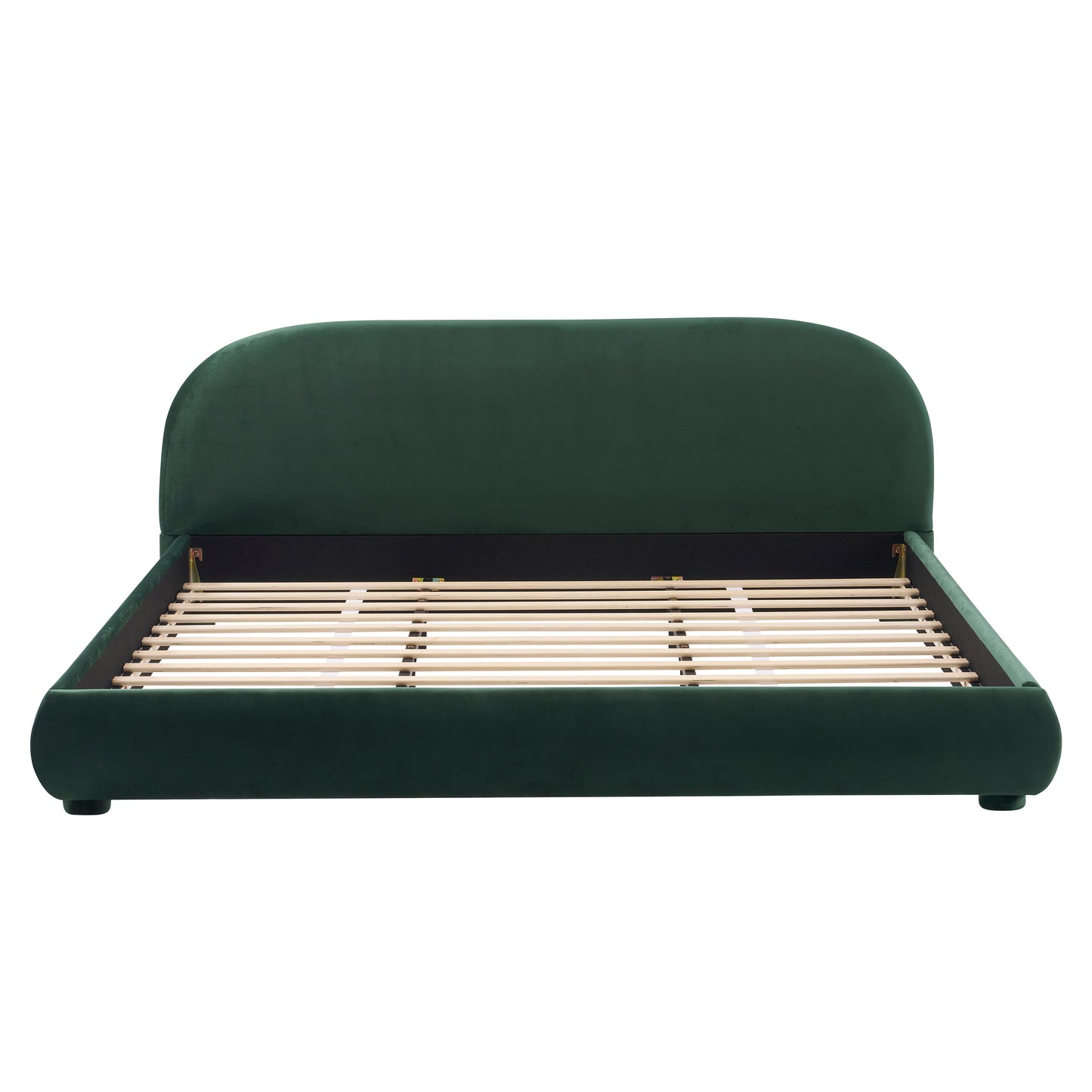 King Size Dark Green Velvet Bed Frame - Luxury Soft Texture