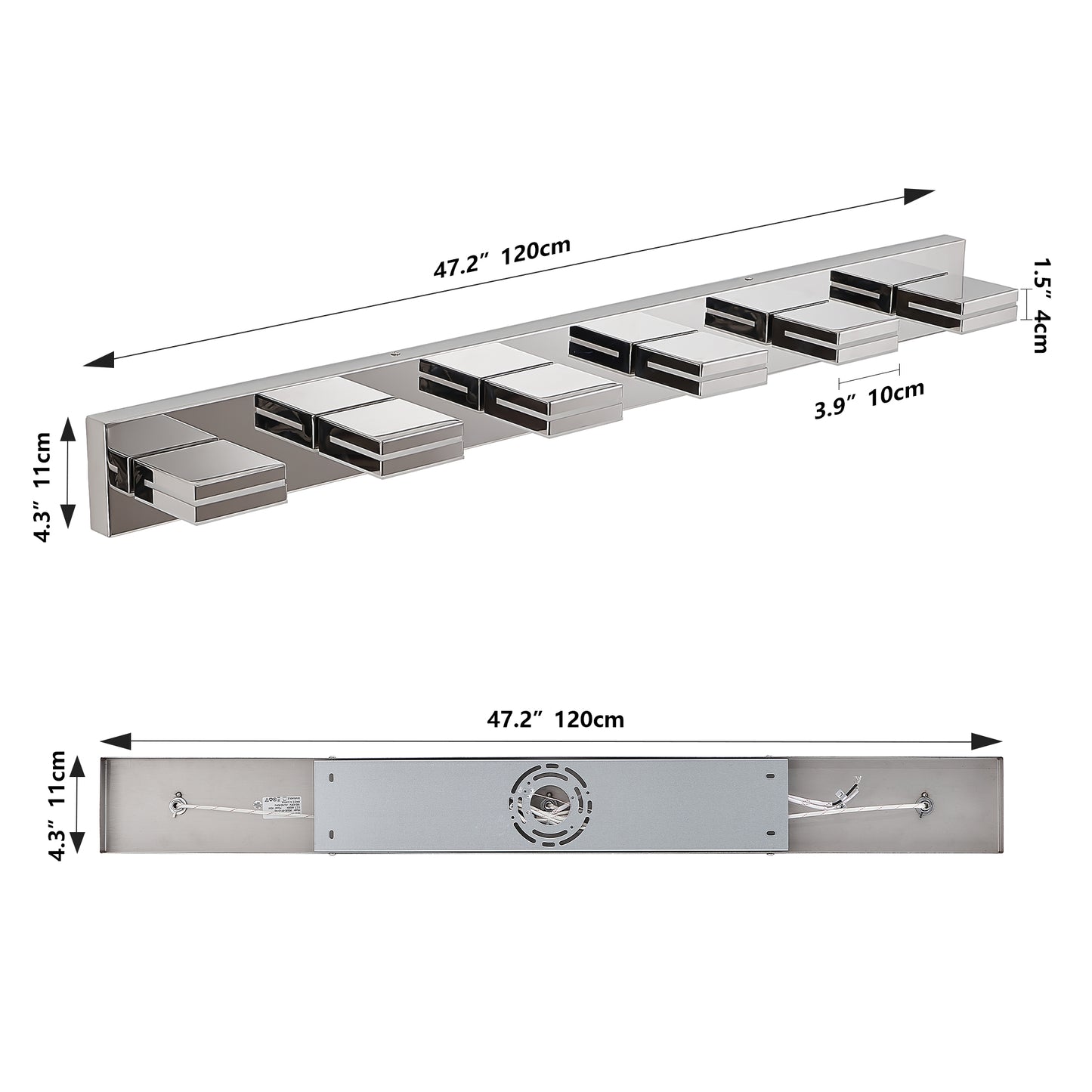 Modern Chrome LED Vanity Light - 6-Light Wall Sconce for Bathroom