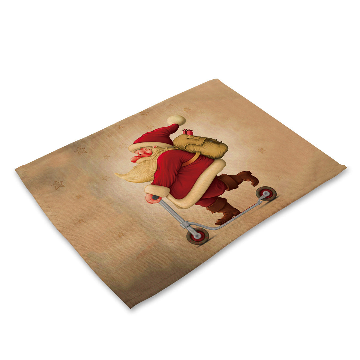 Santa Claus Printed Cotton Linen Placemat - Modern Kitchen Table Decor