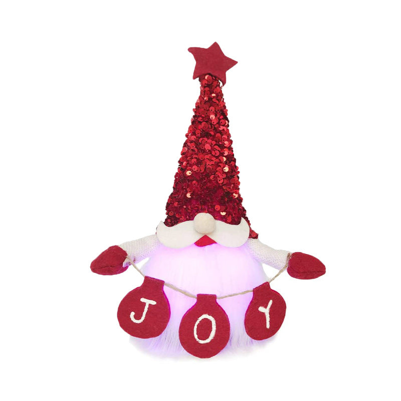 Christmas Faceless Doll Decorative Ornament with Sequins and Music