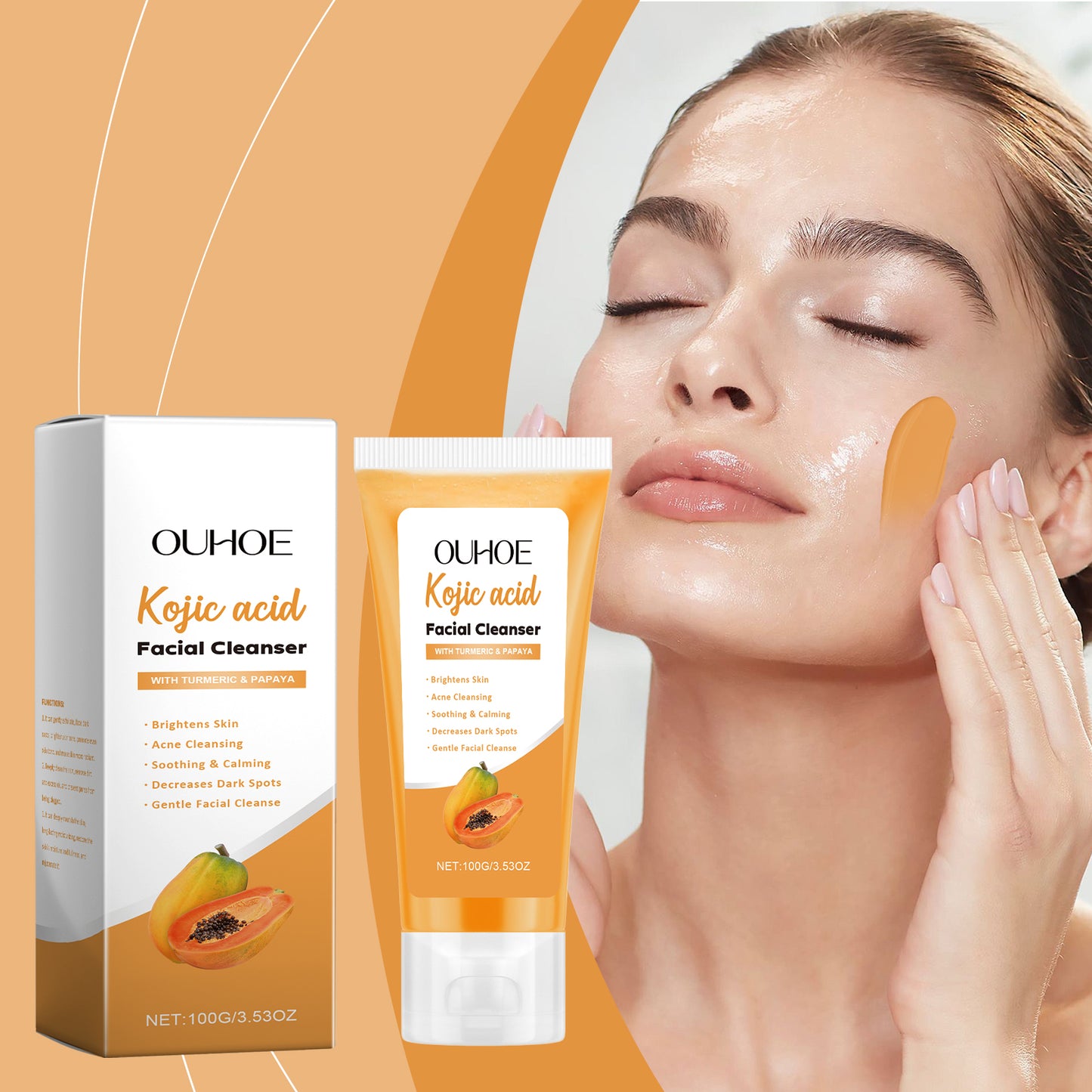 Papaya Facial Cleanser - Pore Refining & Hydrating Face Wash (100g)