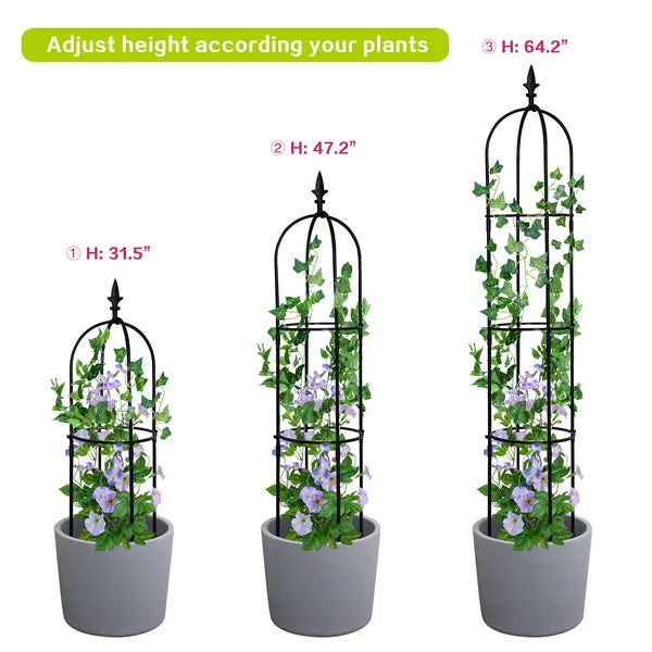 6.2ft Garden Obelisk Trellis for Climbing Plants, Vines & Flowers - Black