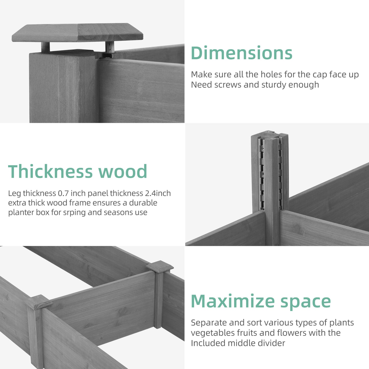 Over Ground Raised Garden Bed 96x28x10'', Large Long Planter Box For