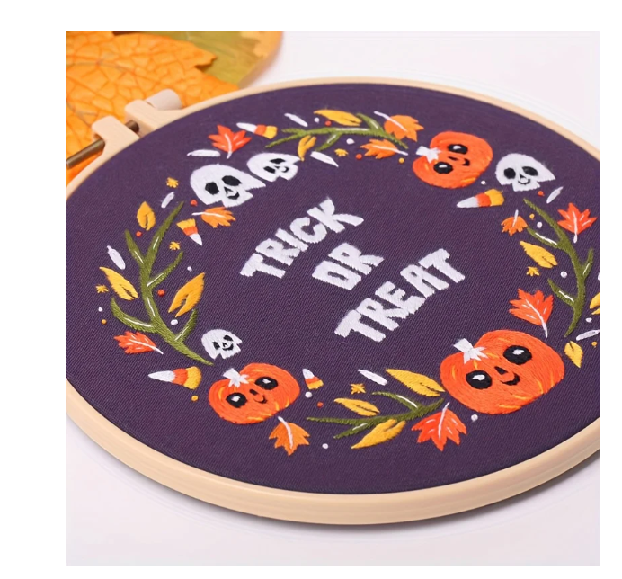 Embroidery Material Kit for Cross-Stitch Crafting - 30x30 Canvas, Cartoon Design