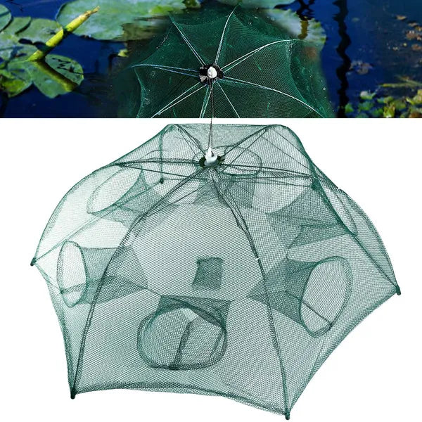 Portable Fishing Trap Net - Foldable Bait Catcher for Shrimp & Crab