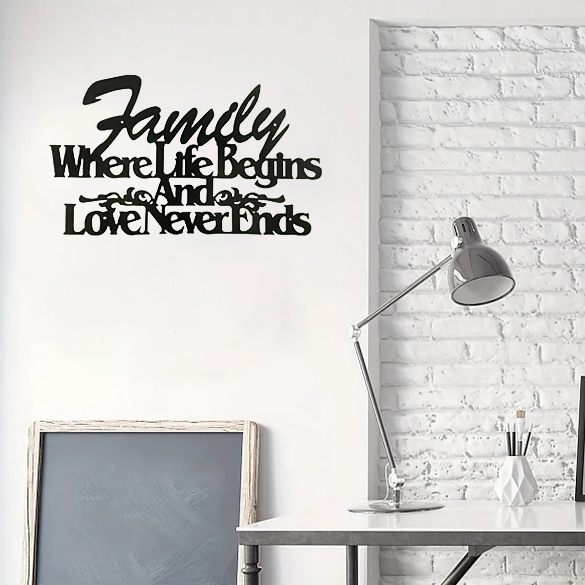 Vintage Metal Wall Sign - Where Life Begins, Love Never Ends