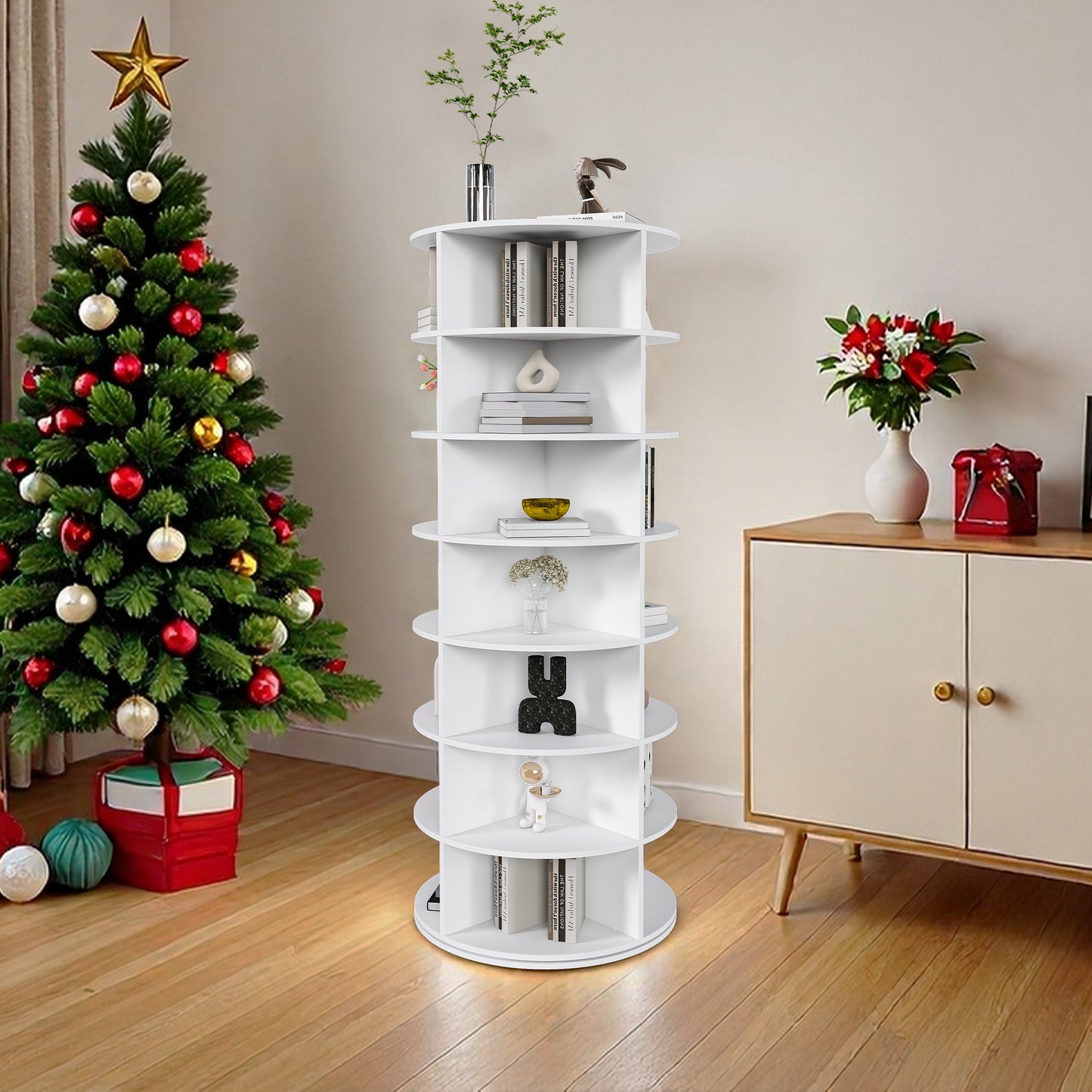 Rotating Shoe Rack Tower, 7-Tier Spinning Storage Rack, Free Standing