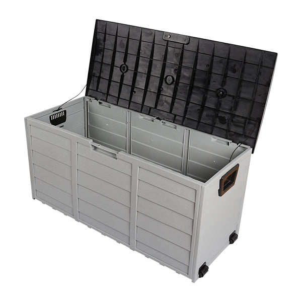 75 Gallon Weatherproof Plastic Patio Storage Box with Lockable Lid