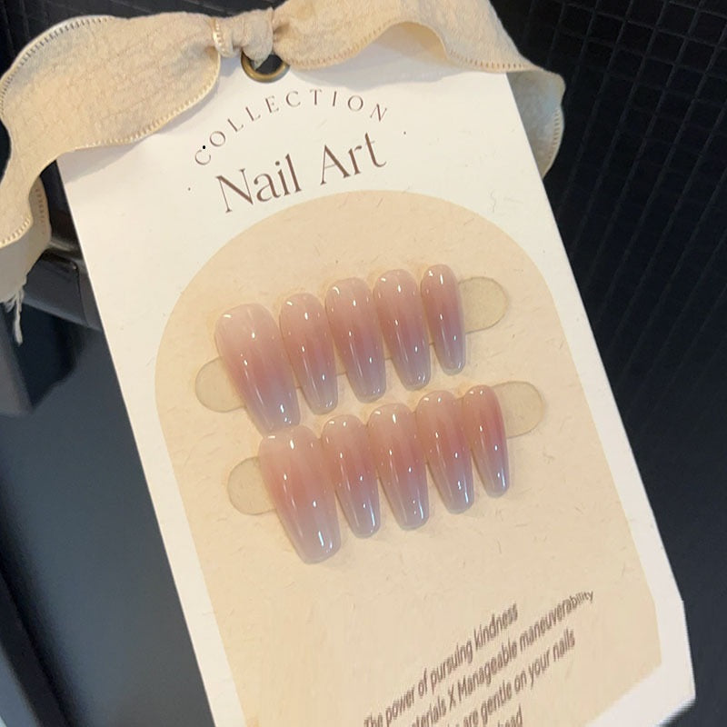 Removable Nail Tips Set for Nail Art - Blush Gradient Nude, Multiple Sizes