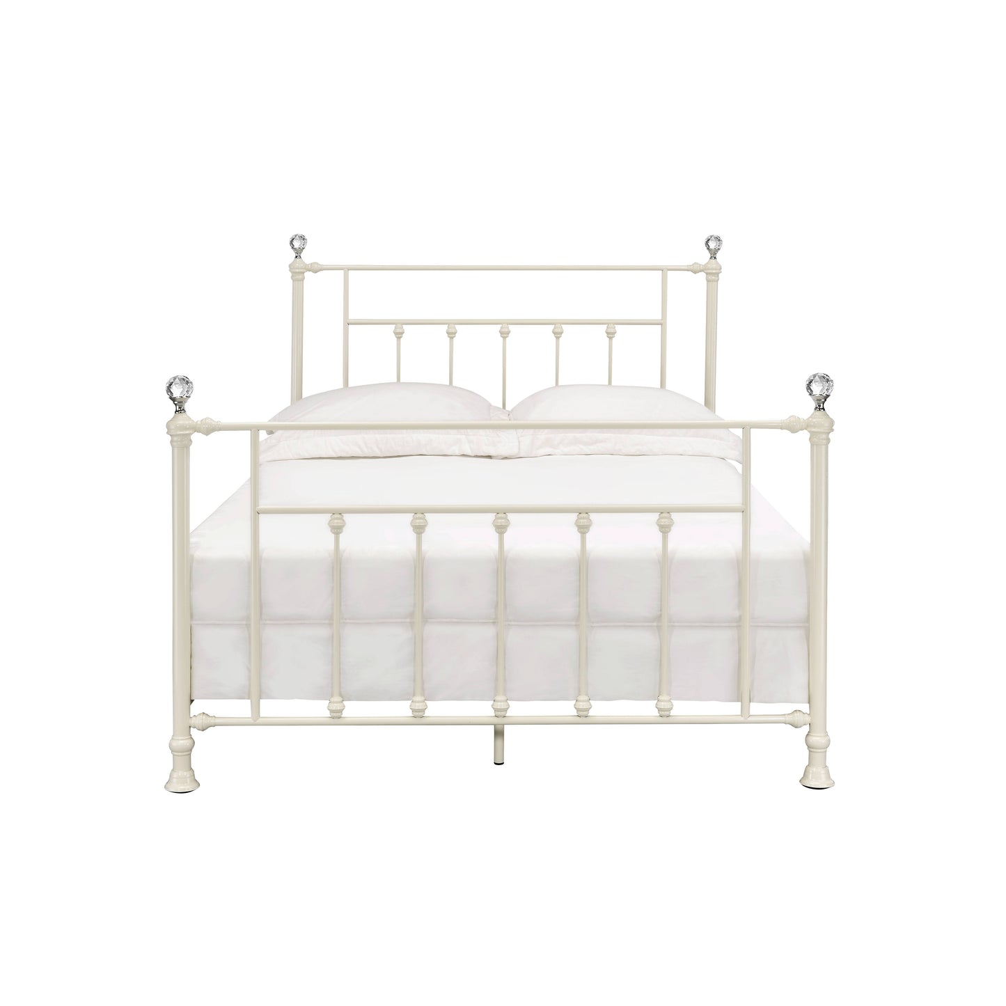 Comet White Finish Full Bed with Sturdy Metal Frame