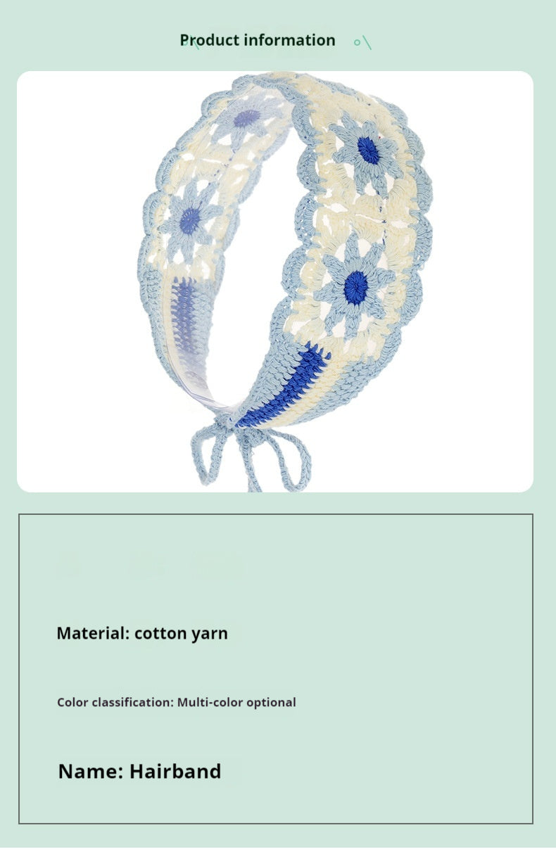 Cotton Flower Hair Band - Blue Floral