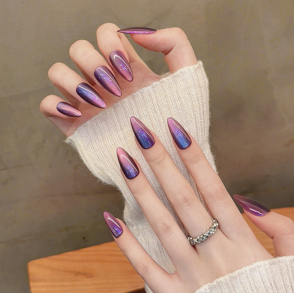 Wear Nail Tips Dream Streamer Blue Cat Eyes Nail Art Kit