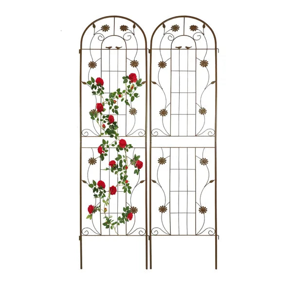 Metal Garden Trellis - 86.7" Rustproof Climbing Plant Support - 2 Pack