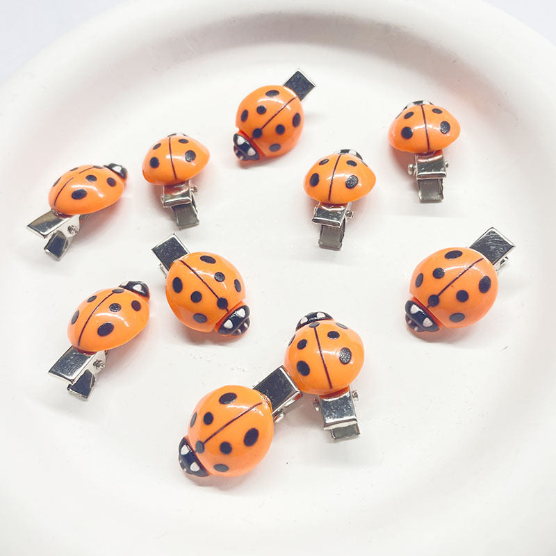 Creative Quirky Korean-Style Faux Ladybug Hair Clip Set for Women