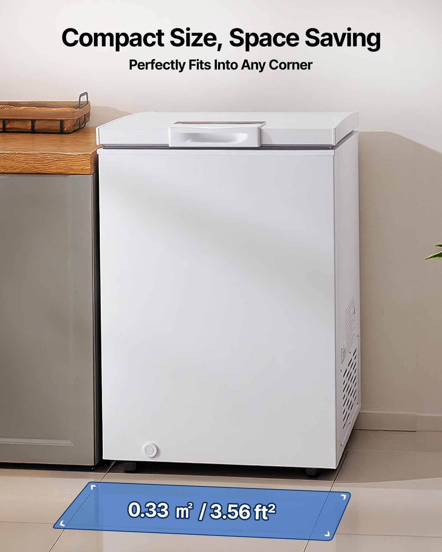 Compact Chest Freezer 3.3 Cu.ft Energy Saving Top Open Design