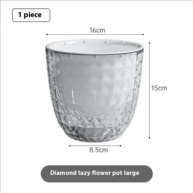 Transparent Plastic Flower Pot - Lazy Garden Planter with Breathable Design