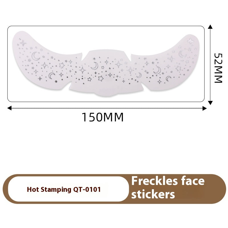 Freckle Tattoo Stickers Gold and Silver - Facial Skin Decor, 150x52mm, 1 or 6 Pcs