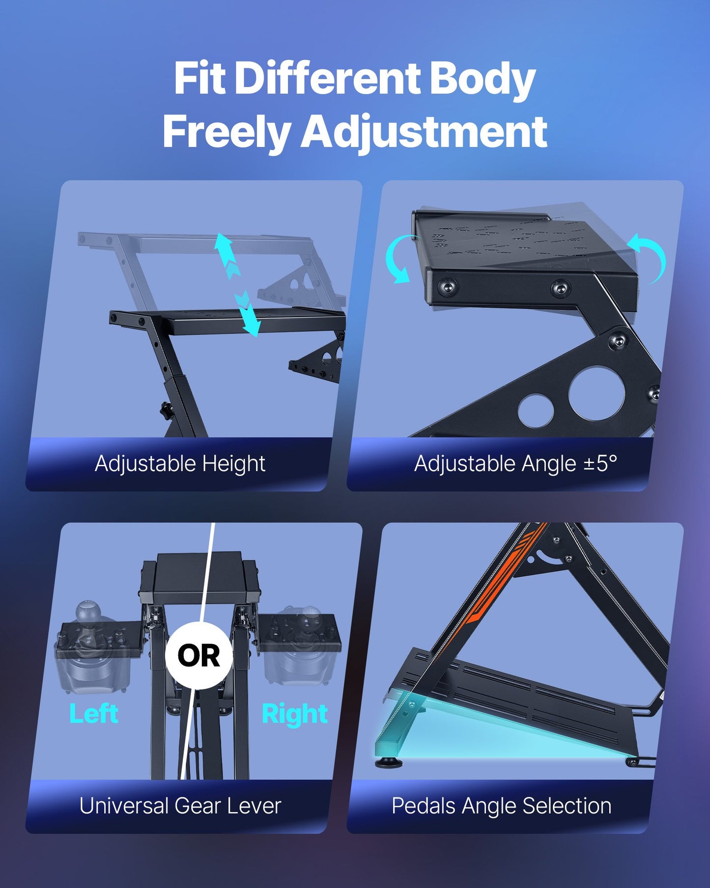 Adjustable Foldable Racing Wheel Stand for Logitech G Series