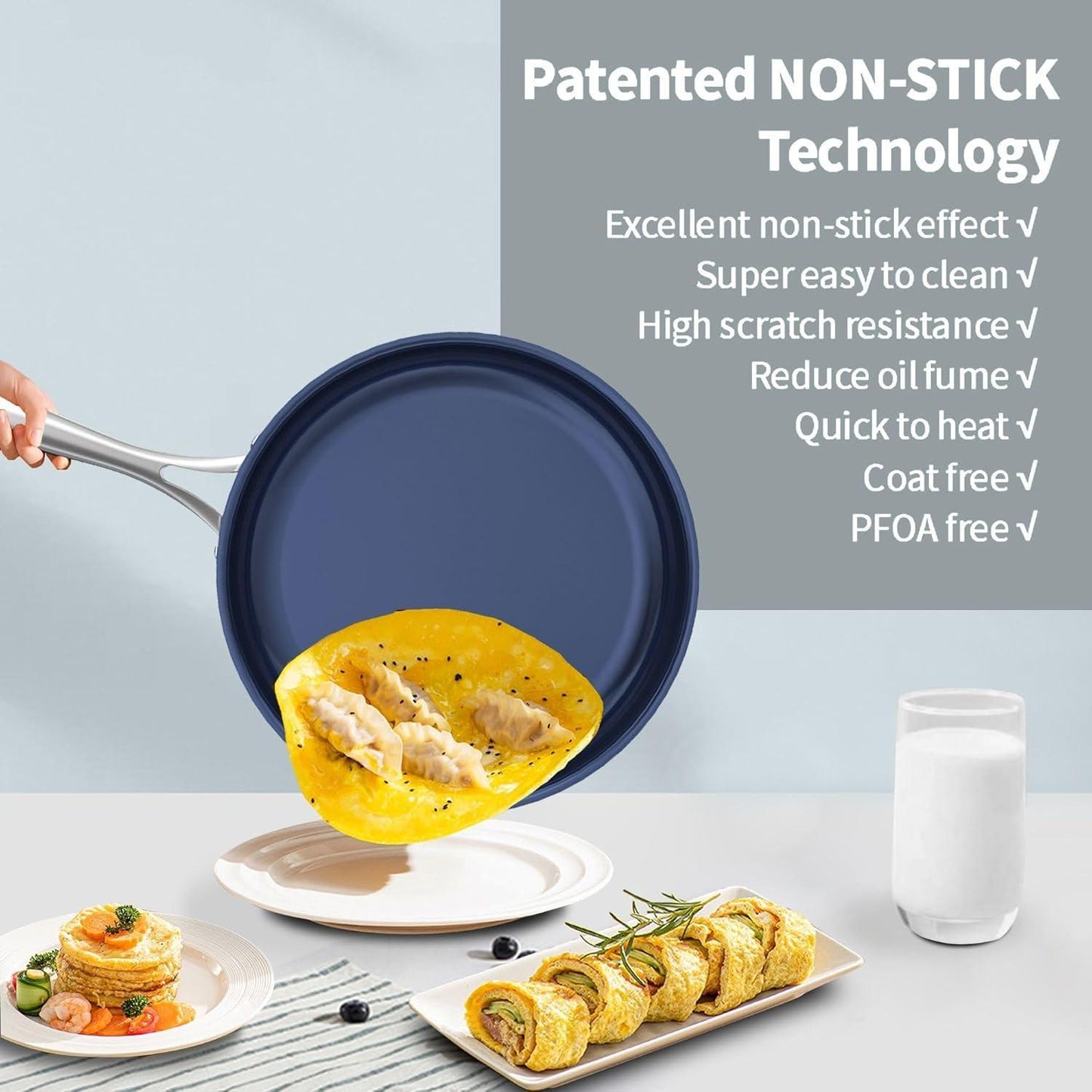 10-Inch Titanium Non-Stick Frying Pan - Dishwasher & Oven Safe
