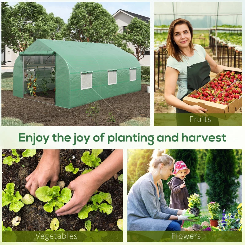 Outdoor Walk-In Tunnel Greenhouse with Windows - Greenhouse Garden Tool