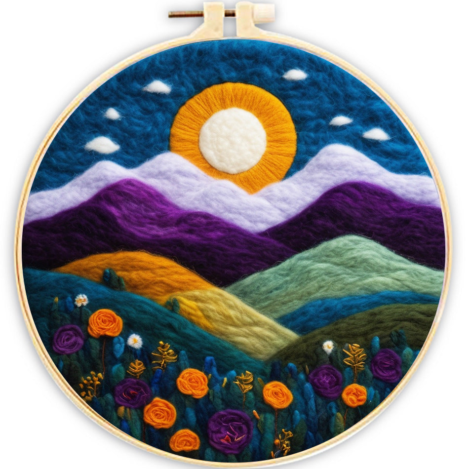 Embroidery Needle Felt Blanket Painting Kit - House Decor & Crafts