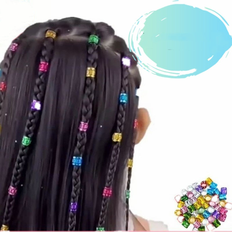 Hair Bead Ring Clips Set for Hair Braiding and Styling – Multiple Colors