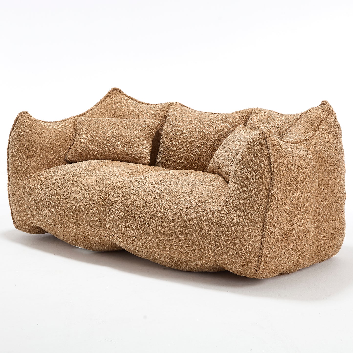 Comfortable Beanbag Chair for Two - Coffee Chenille Sofa