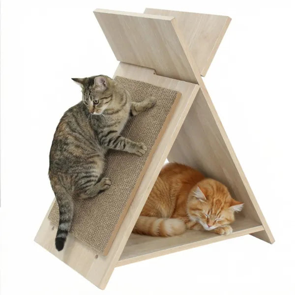 Multi-Functional Cat Scratcher Tunnel & Lounge - 18.5x12x21 Inches