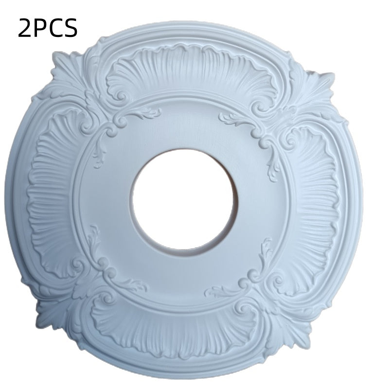 French-Style PU Molded Ceiling Light Fixtures Imitating Plaster Finish