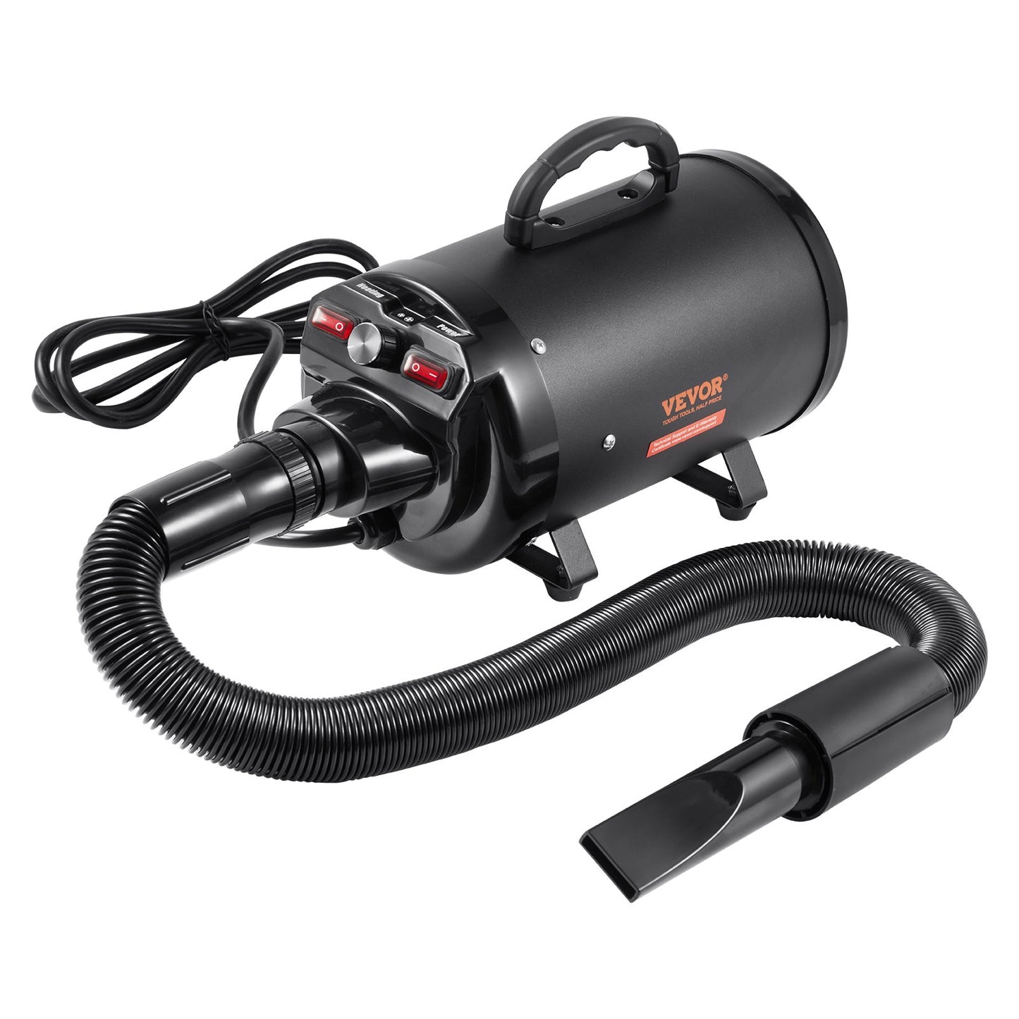 2800W Dog Dryer Pet Grooming Hair Blower with Nozzles & Adjustable Speed