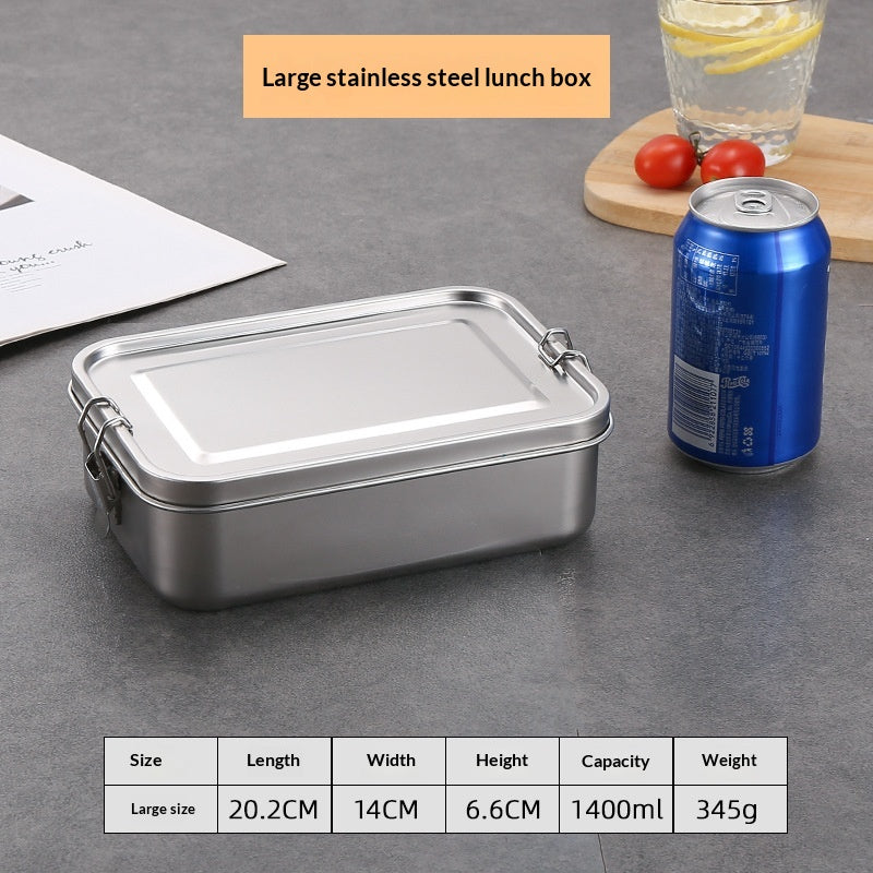 Stainless Steel Picnic Lunch Box with Snap Closure - Multiple Sizes & Quantities
