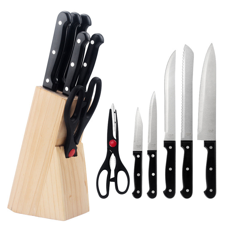 Multi-Functional 7-Piece Kitchen Knife Set - Stainless Steel Chef & Bread Knives