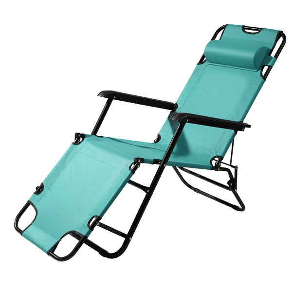 Portable Folding Reclining Chair - Green Outdoor Seating