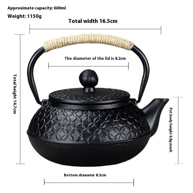 Electric Tea Kettle and Teapot Set - Ceramic Stove Compatible, 600ml