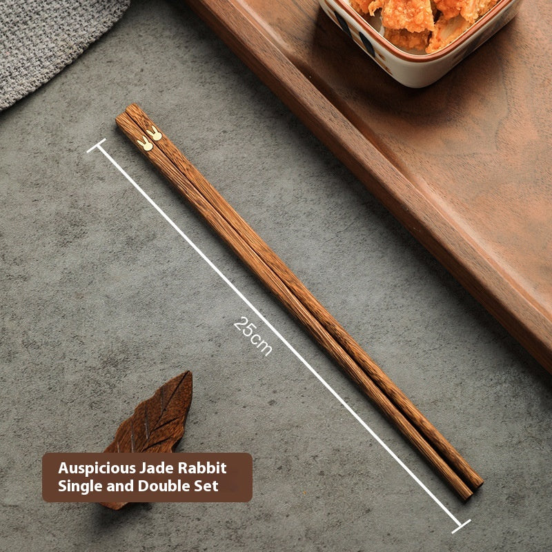 High-End Wooden Chopsticks Set - Anti-Slip & Anti-Mold Family Kitchenware