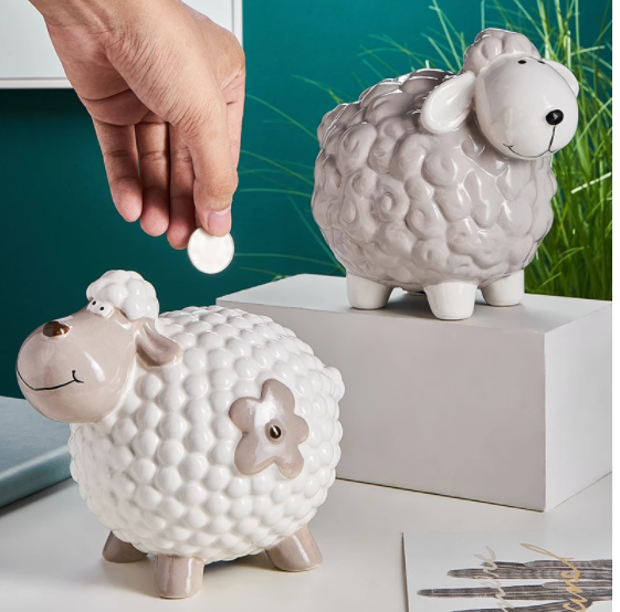 Creative Ceramic Sheep Piggy Bank - Nordic Style Home & Garden Decor