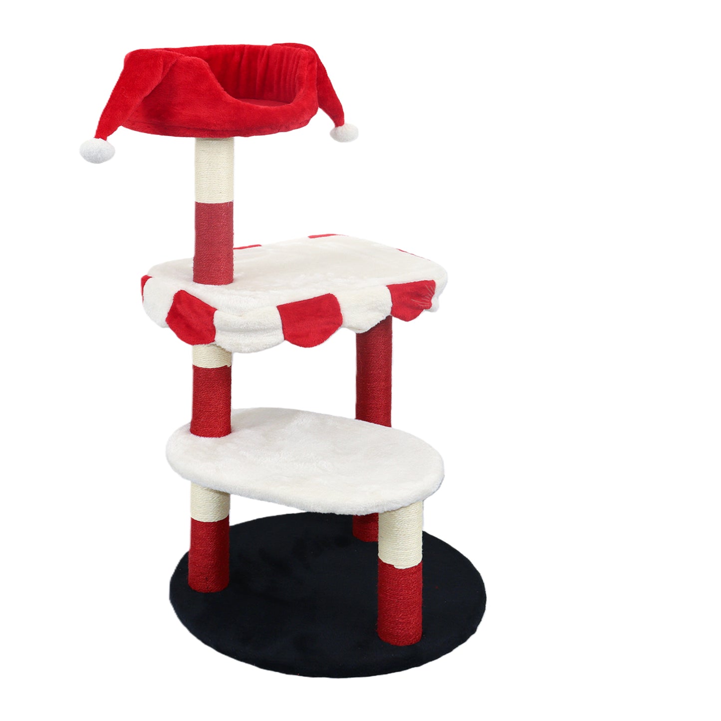 Red Multi-Level Cat Tree with Cozy Perch & Scratching Posts - Clown Design