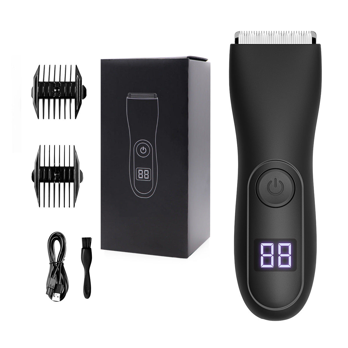 Digital Hair Clipper Trimmer with Ceramic Blade - Black