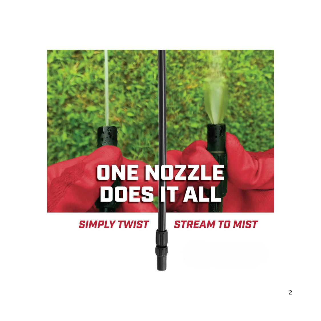 1-Gallon Garden Sprayer with Adjustable Nozzle & Long Hose