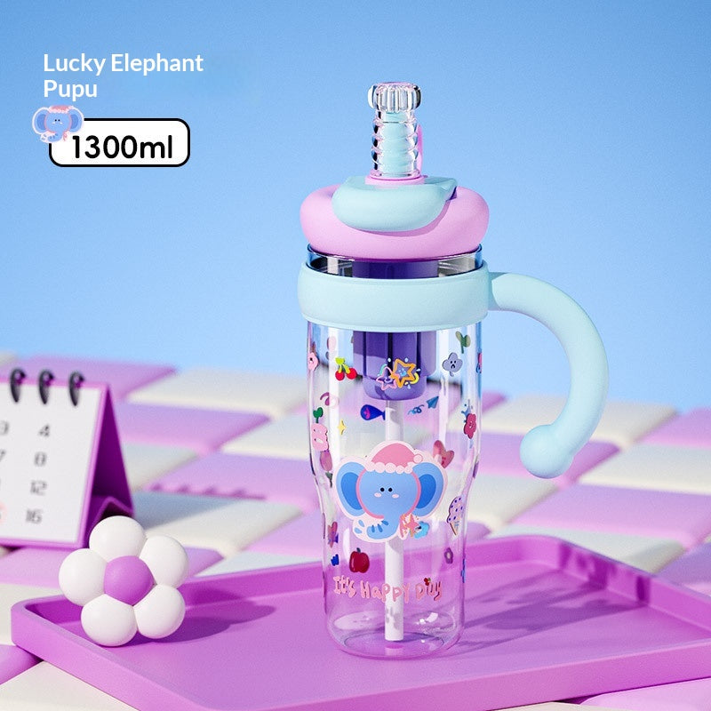 Ice-Blended Jumbo Water Bottle with Cartoon Colors - 1300ml Drinkware