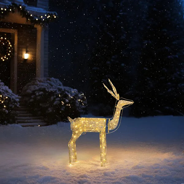 3.6FT Motorized Christmas Reindeer with LED Lights for Indoor & Outdoor Decor
