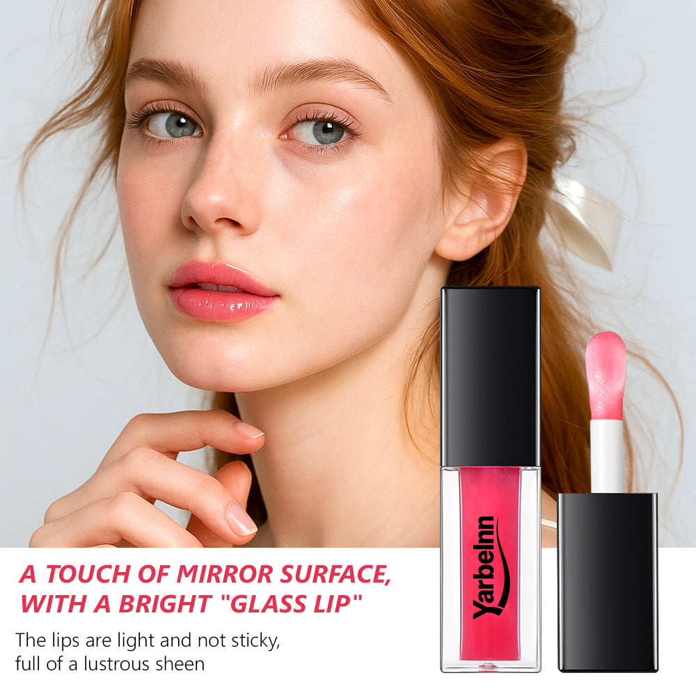 Mirror Glossy Lip Oil - Hydrating Plumping Lip Tint with Large Applicator Wand