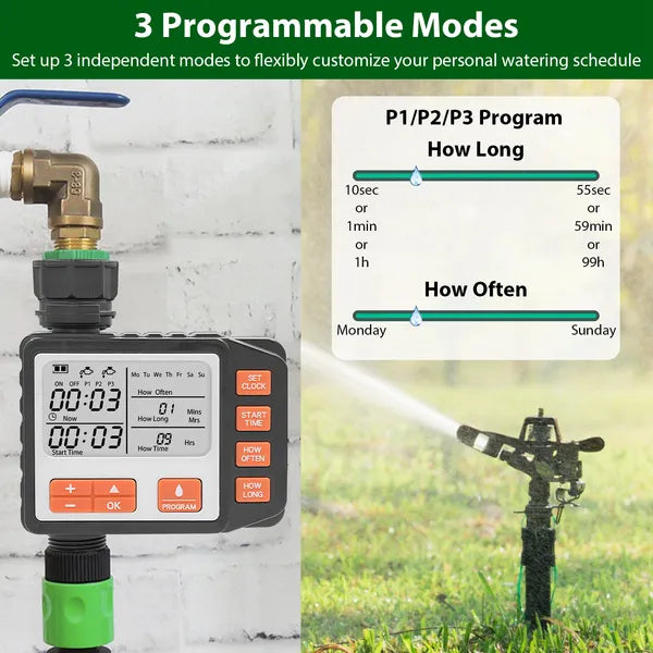 Programmable Sprinkler Timer with Waterproof Design for Garden