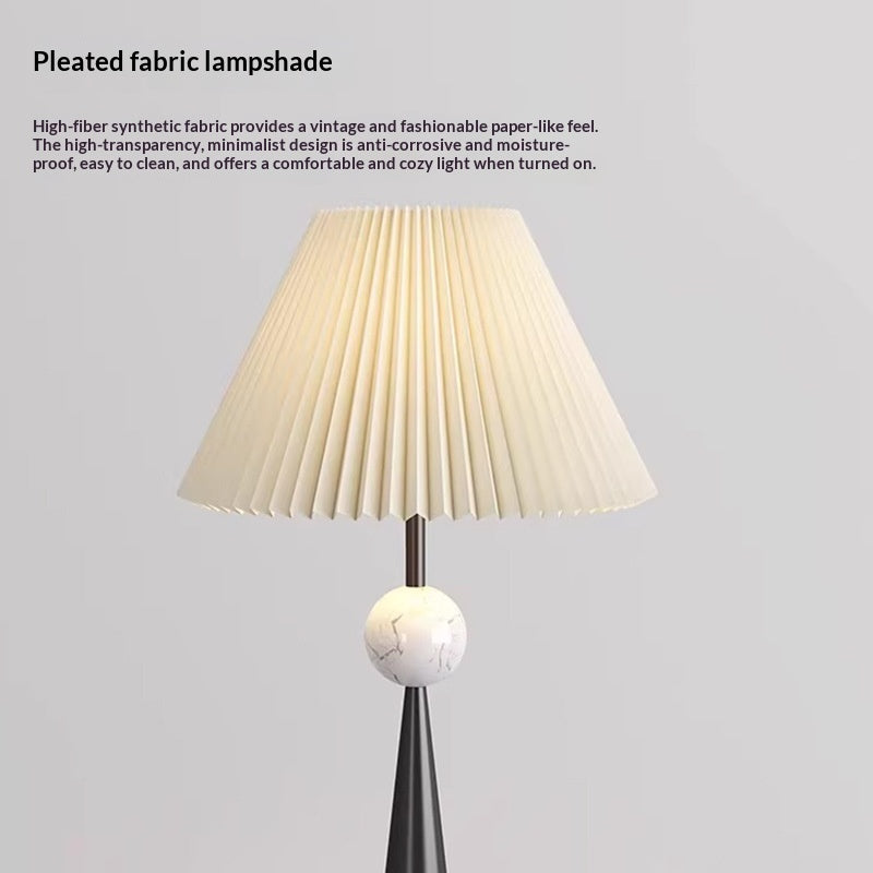 Vintage Floor Lamp for Living Room - Mid-Century Modern Style, Fabric Shade