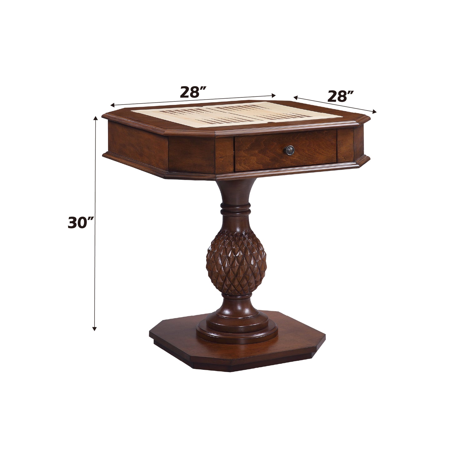 Bishop II Cherry Finish Reversible Chess & Checker Game Table