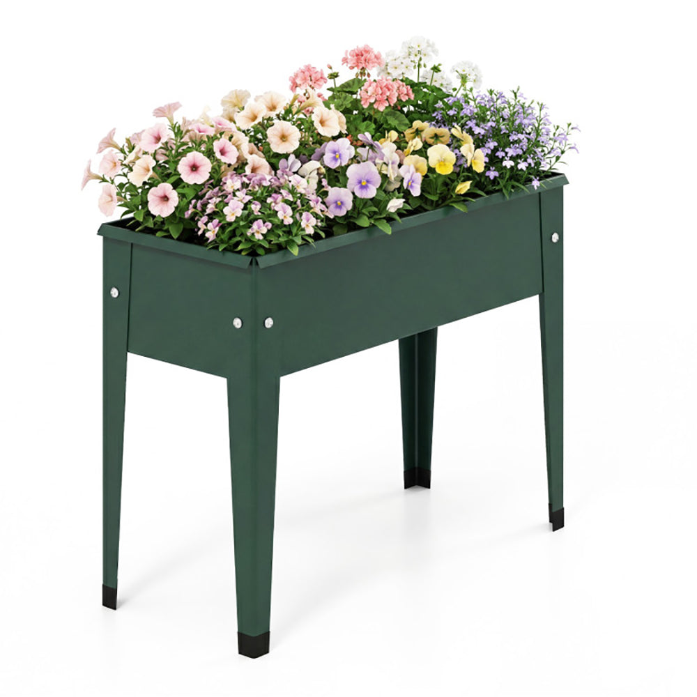 Elevated Metal Raised Garden Bed - Ergonomic 32" Height, Green