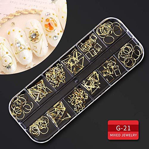 Pearl Shell Nail Art Jewelry Set with Rivets - Manicure Large Ornament