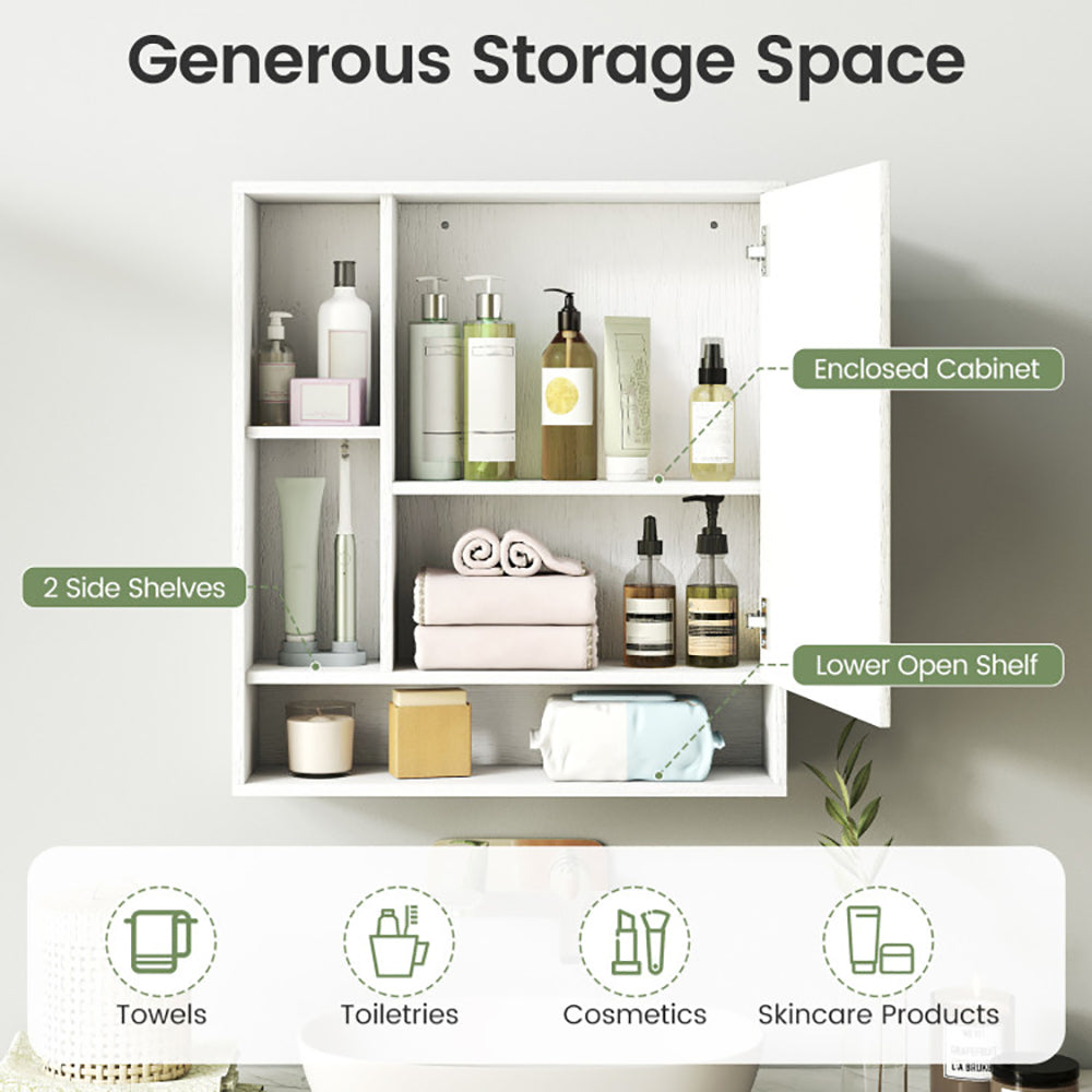 Wall Mounted Bathroom Cabinet With Mirror Single Door For The