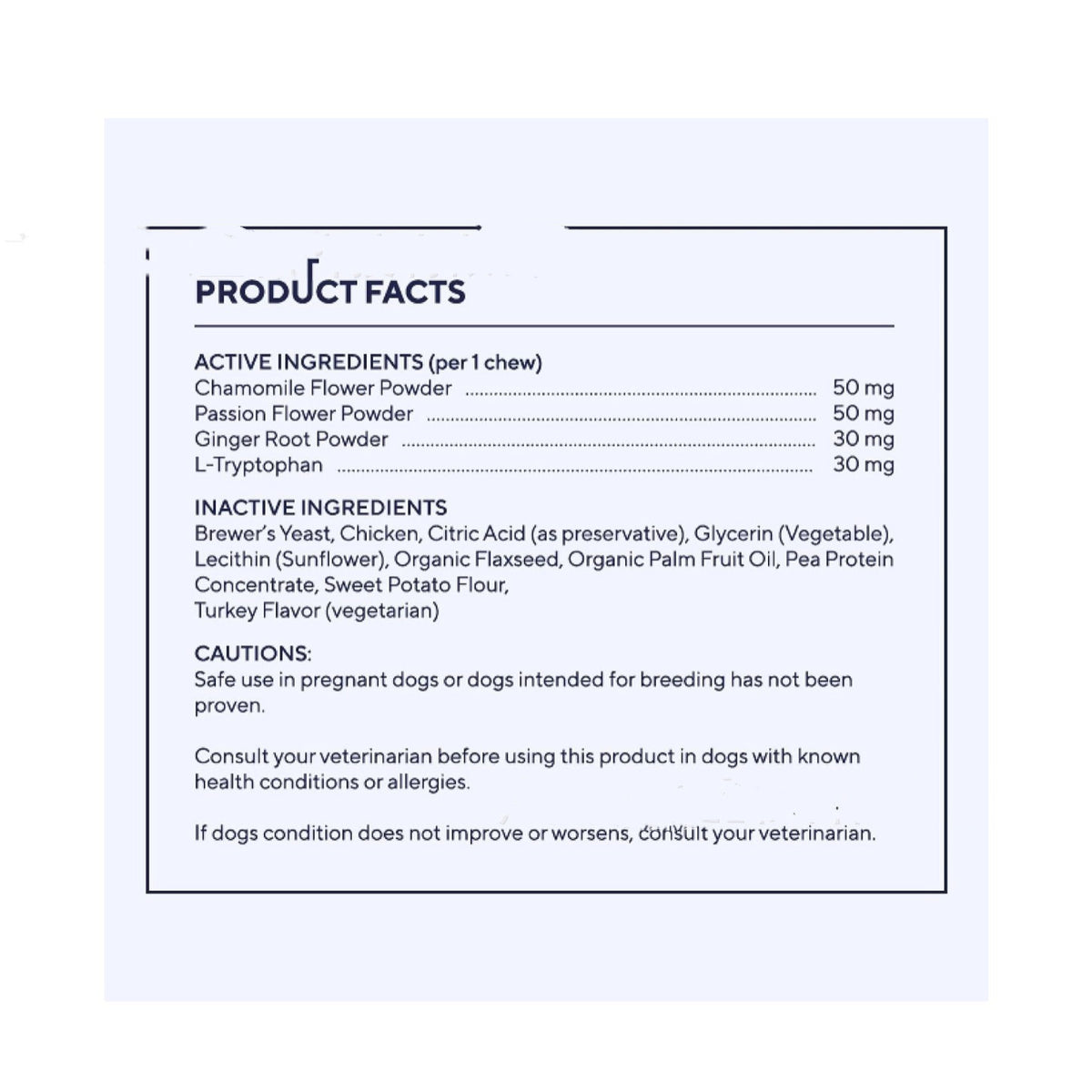 Pet Calming Chewable Tablets Stress Relief
