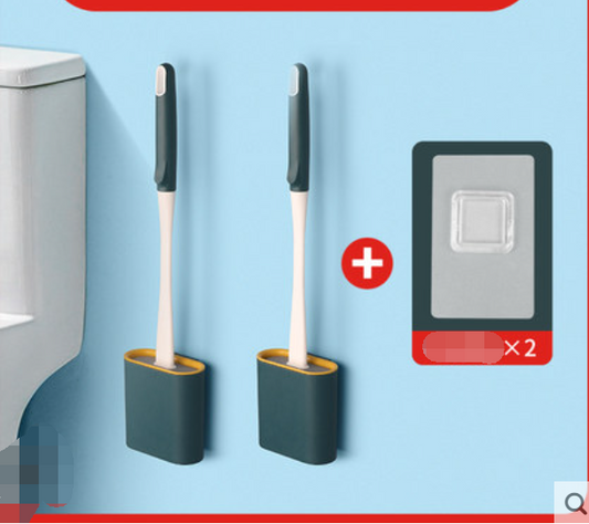Silicone Toilet Brush Wall-Mounted No Dead Corners Cleaning Tool - Multiple Styles